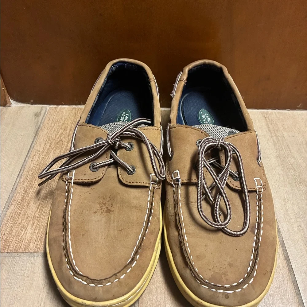 Classic Tan Boat Shoes for Men by Land Rover size 12